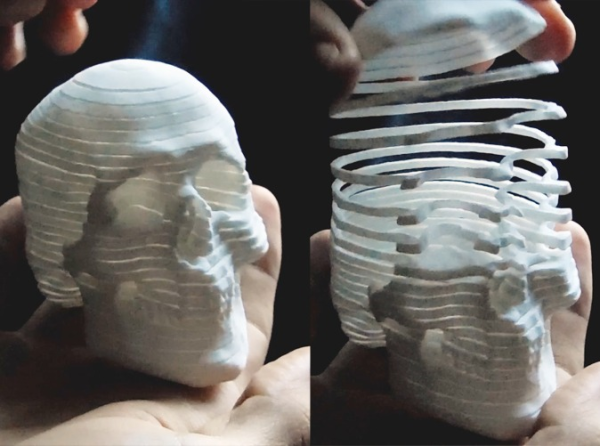 Увлекательный 3D печатный череп, растягивающийся, как будто резинка