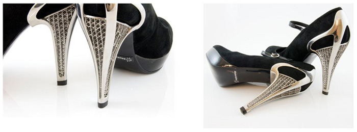 Туфли с высочайшими 3D печатными каблуками из металла
