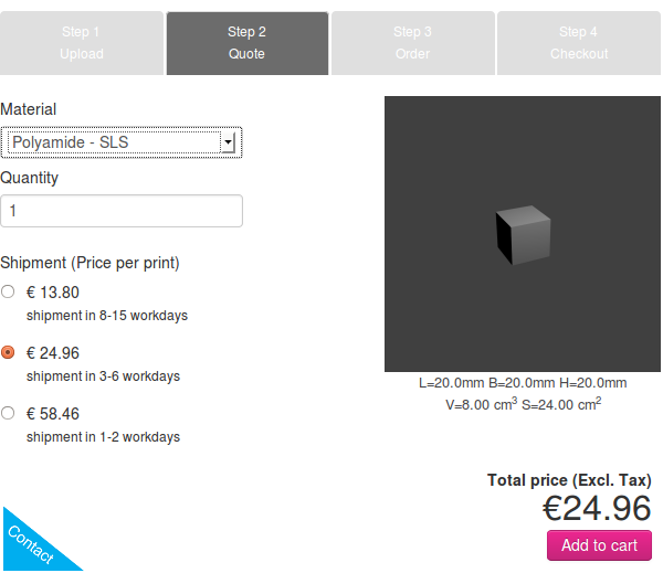 ProtoCow предлагает услугу подсчета цены печати обладателям индивидуальных 3D принтеров