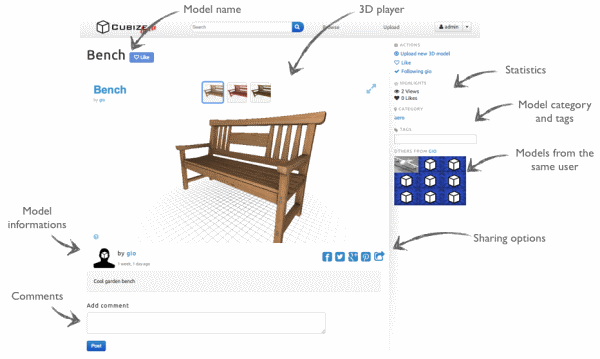 Cubize: виртуальная галерея 3D печатных моделей в стиле YouTube